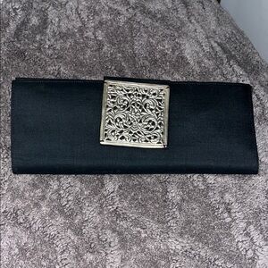 For Freedom by Sak Saum Silk Cotton Clutch with Silver Accent